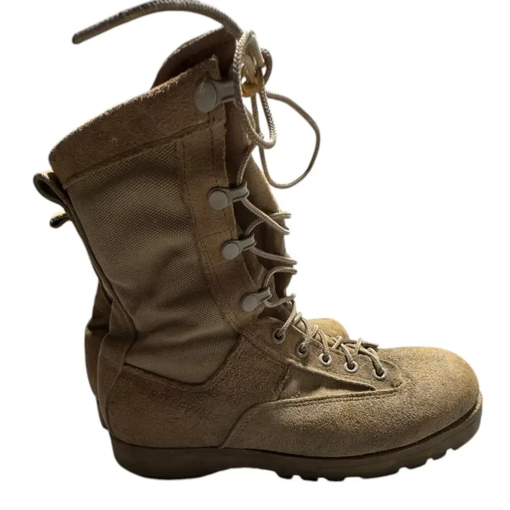 Belleville Gore-tex Military Combat Boots Mens 09.0 W Tan Suede Tactical Lace Up